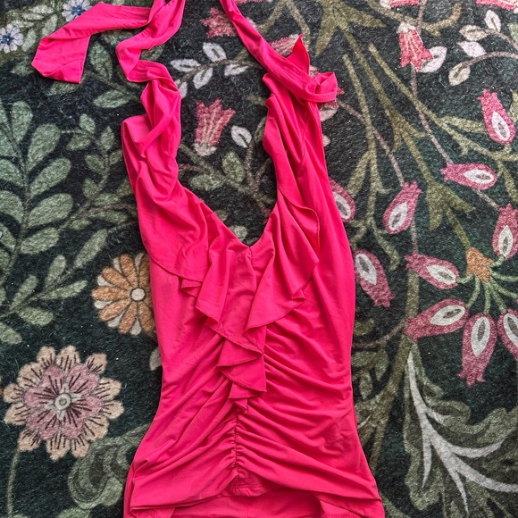 Pink Ruffled Women's Top Bebe vintage XS - Picture 10 of 14